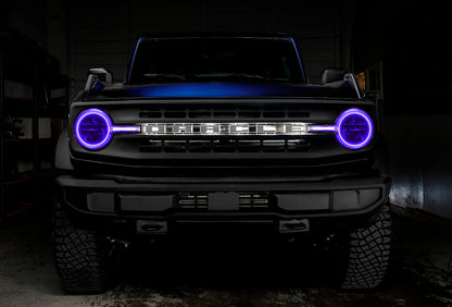 Oracle 21-22 Ford Bronco Headlight Halo Kit w/DRL Bar - Base Headlights -w/BC1 Controller