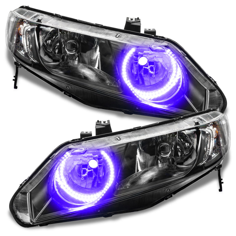 Oracle 06-11 Honda Civic Sedan LED Headlight Halo Kit - UV/Purple