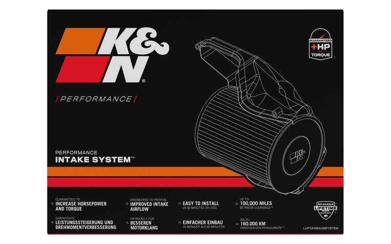 K&N 2022 Audi S3 2.0L L4 Gas Performance Air Intake System