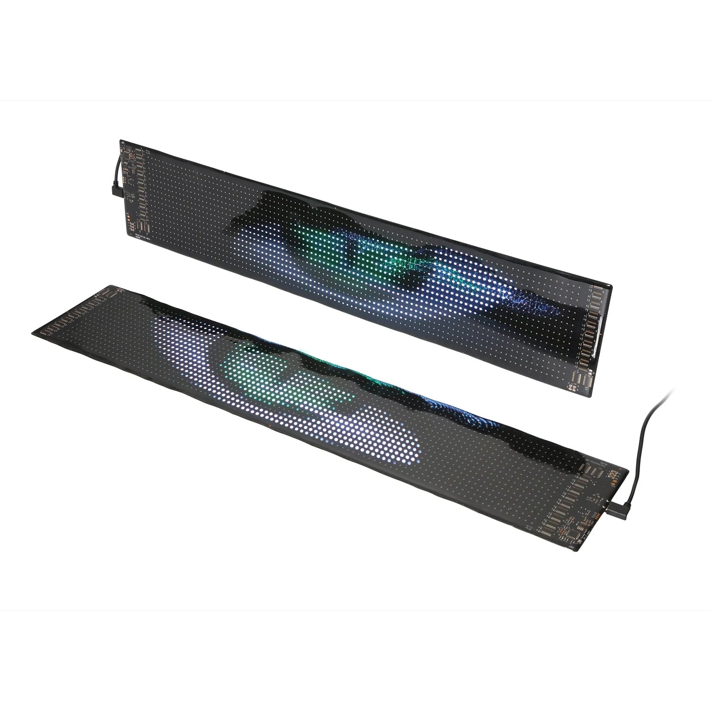 🆕Two-Pack Devil's Eye Atmosphere Light Flexible Programmable USB APP Control Car LED Screen 23.42x4.72in for Windshield Decoration