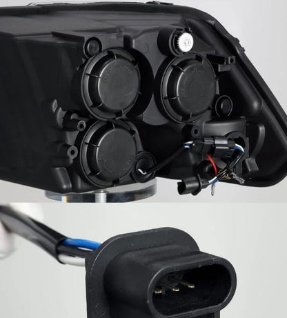 AlphaRex 09-18 Dodge Ram 1500HD PRO-Series Projector Headlights Plank Style Black w/Seq Signal/DRL