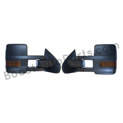 diesel compatible rpo k40 ambient air sensor boost auto parts tow towing mirrors mirror chevy gm gmc silverado sierra 1500 2500hd duramax black chrome smoked amber paint to match white boost auto parts boostautoparts.com dpn dqs 2015 2016 2017 2018 2019
