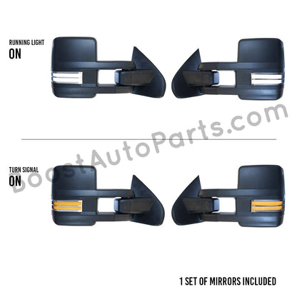 diesel compatible rpo k40 ambient air sensor boost auto parts tow towing mirrors mirror chevy gm gmc silverado sierra 1500 2500hd duramax black chrome smoked amber paint to match white boost auto parts boostautoparts.com dpn dqs 2015 2016 2017 2018 2019