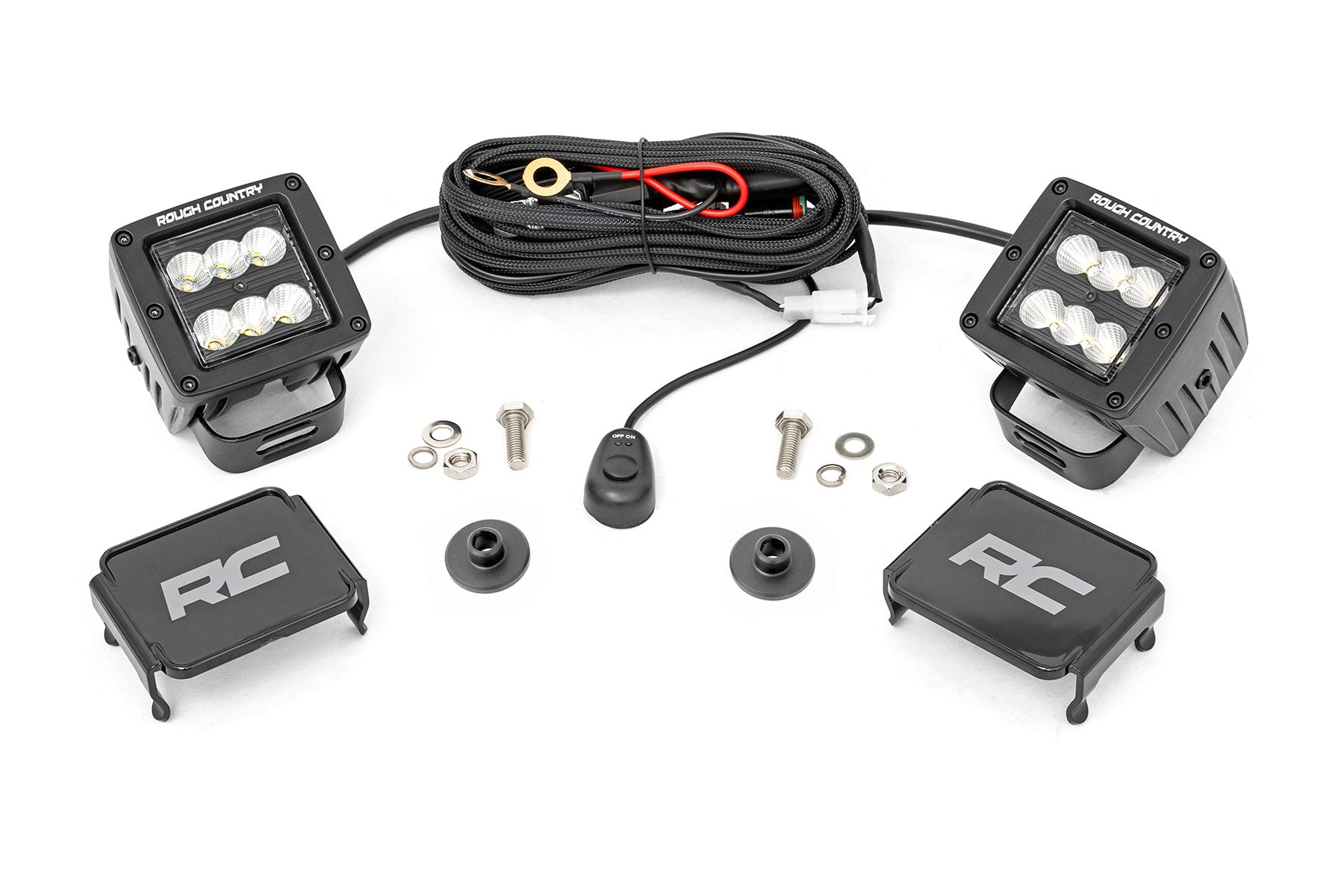 LED Light Kit | Ditch Mount | 2" Black Pair | Flood Pattern | Ford Bronco (21-26)