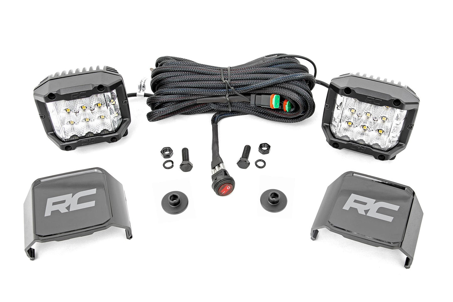 LED Light Kit | Ditch Mount |  2" Chrome Pair | Wide | Ford Bronco 4WD (21-26)