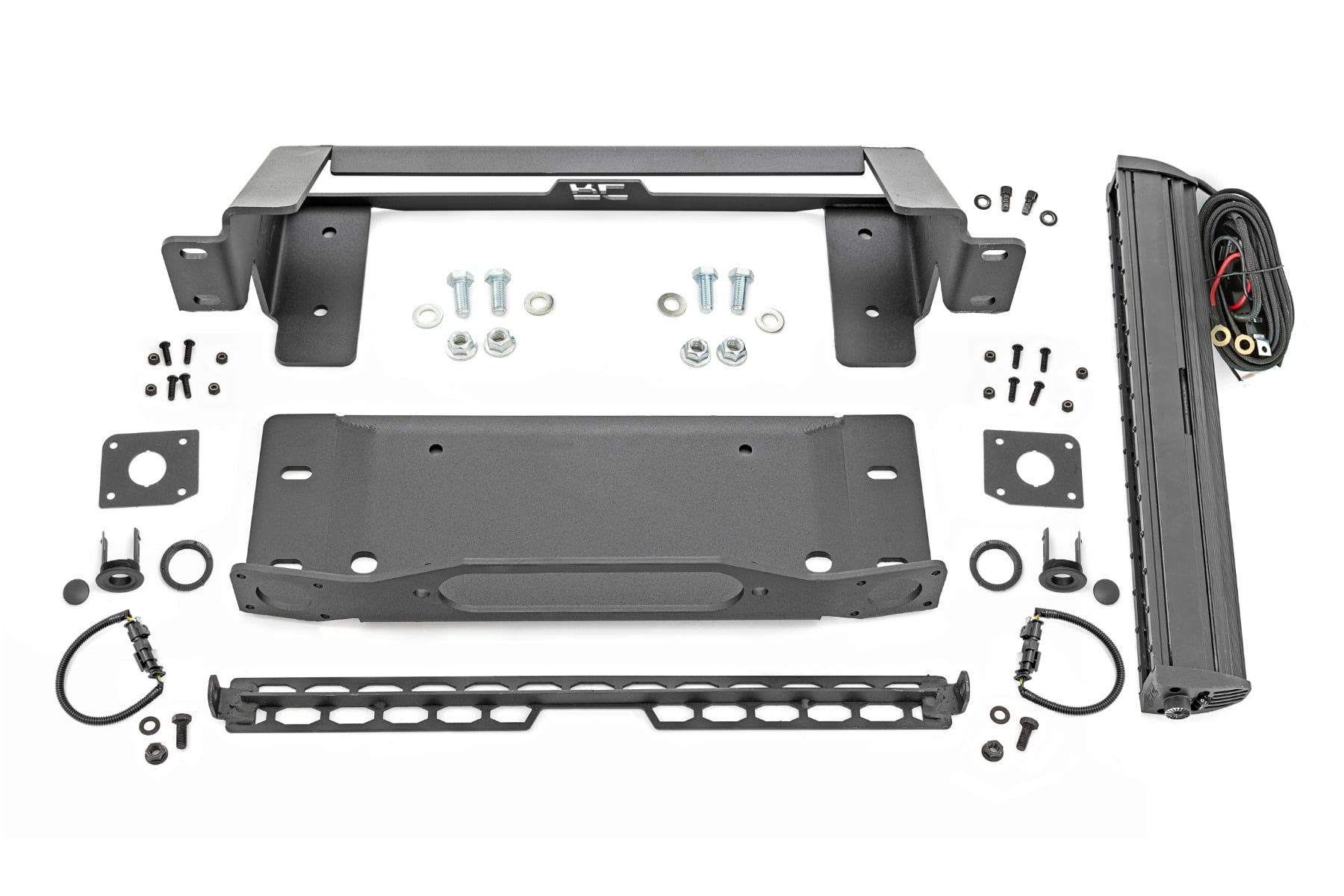 High Winch Mount | All Models | 20 Inch Black Single Row LED | Ford Bronco (21-26)