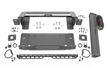 High Winch Mount | All Models | 20 Inch Black Single Row LED | Ford Bronco (21-26)