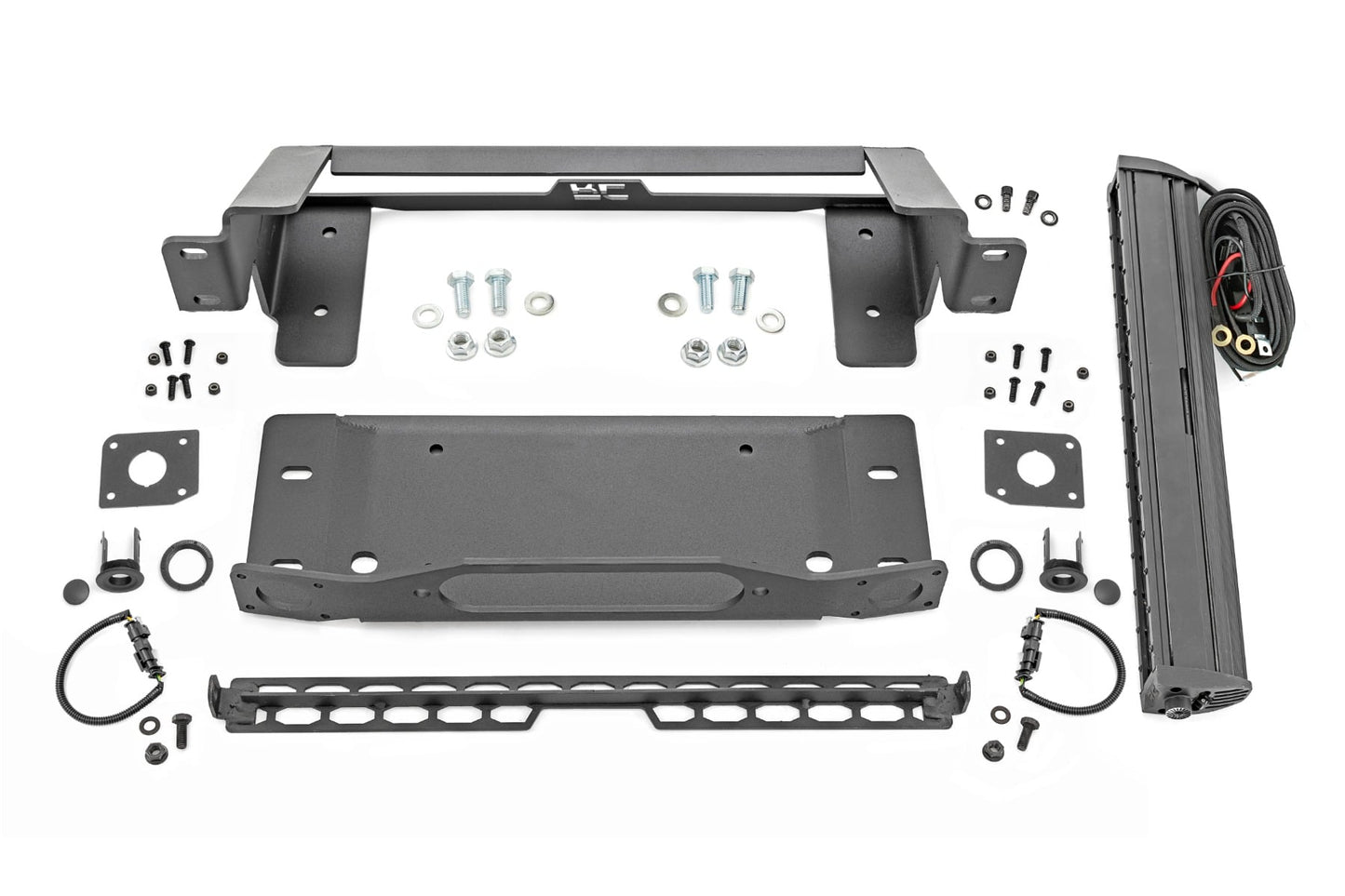 High Winch Mount | All Models | 20 Inch Black Single Row LED | DRL | Ford Bronco (21-26)