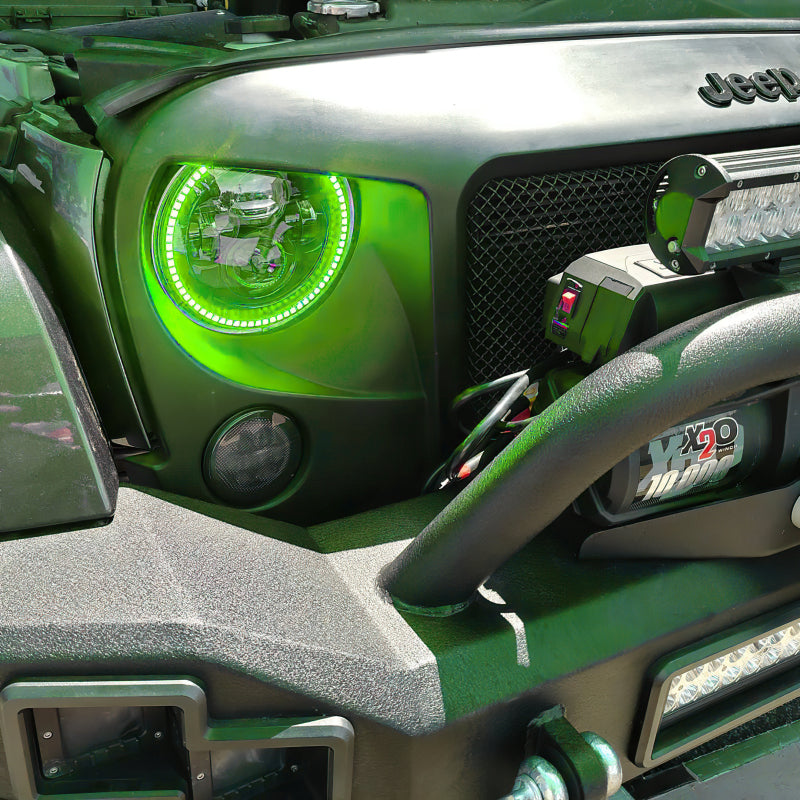 Oracle 7in High Powered LED Headlights - Black Bezel - ColorSHIFT