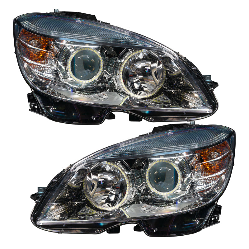 Oracle 0811 Mercedes Benz CClass PreAssembled Headlights Chrome Housing ColorSHIFT