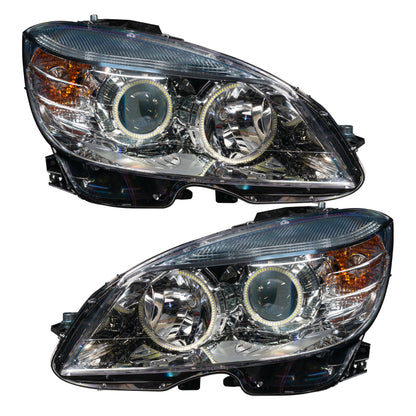 Oracle 0811 Mercedes Benz CClass PreAssembled Headlights Chrome Housing ColorSHIFT