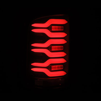 AlphaRex 14-18 GMC Sierra 1500/2500HD/3500HD LUXX-Series LED Tail Lights Blk w/Actv Light & Seq. Sig