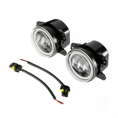 (2pcs/set) 4 Inch LED Fog Lights with DRL & Amber Turn Signal For Jeep Wrangler JK 2007-2017 Front Bumper Lamp