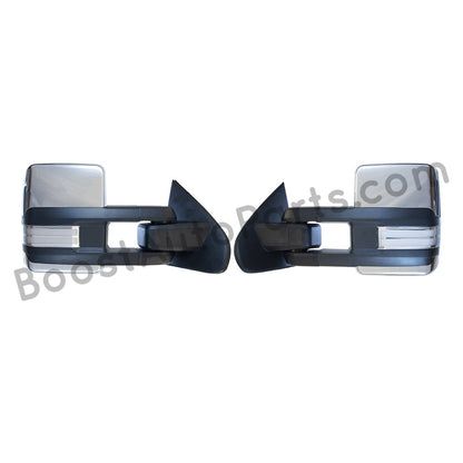 diesel compatible rpo k40 ambient air sensor boost auto parts tow towing mirrors mirror chevy gm gmc silverado sierra 1500 2500hd duramax black chrome smoked amber paint to match white boost auto parts boostautoparts.com dpn dqs 2015 2016 2017 2018 2019