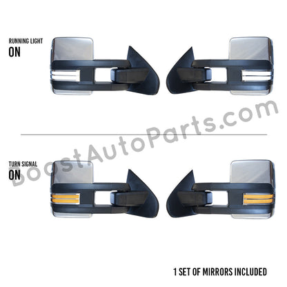 diesel compatible rpo k40 ambient air sensor boost auto parts tow towing mirrors mirror chevy gm gmc silverado sierra 1500 2500hd duramax black chrome smoked amber paint to match white boost auto parts boostautoparts.com dpn dqs 2015 2016 2017 2018 2019