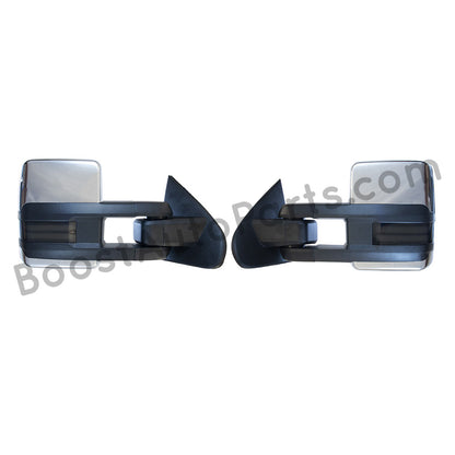 diesel compatible rpo k40 ambient air sensor boost auto parts tow towing mirrors mirror chevy gm gmc silverado sierra 1500 2500hd duramax black chrome smoked amber paint to match white boost auto parts boostautoparts.com dpn dqs 2015 2016 2017 2018 2019