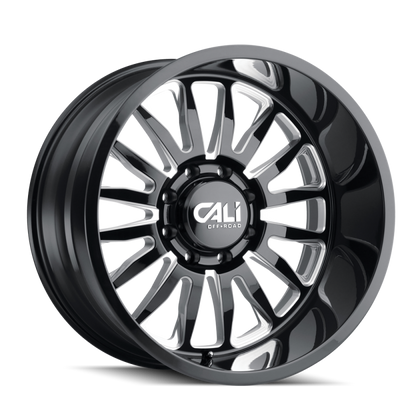 Cali Off-Road 9110 Summit 22x12 / 8x165.1 BP / -51mm Offset / 125.2mm Hub Gloss Black Milled Wheel