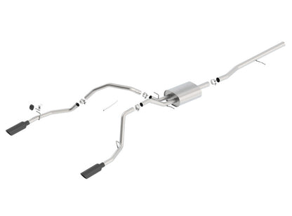 Borla 14 Silv/Sierra 1500 C/B Touring Exh/2.75in in Muffler 2.25inout 4inTIp SS Rear Exit-Blk Chrome