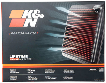 K&N Replacement Air Filter FORD CROWN VICTORIA & MERCURY GRAND MARQUIS 5.0L V8; 86-91