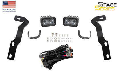 Diode Dynamics 16-21 Toyota Tacoma Stage Series 2in LED Ditch Light Kit Sport - White Combo