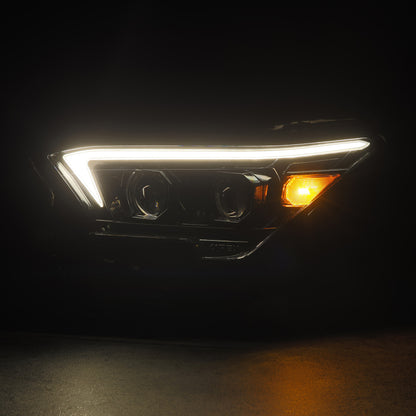 AlphaRex 23-24 Toyota Tacoma LUXX-Series LED Proj Headlights Alpha Blk w/Actv Light & Seq. Sig + DRL