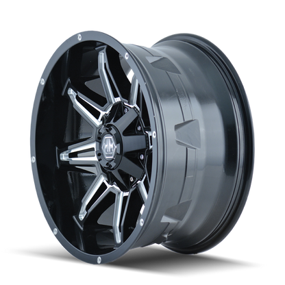 Mayhem 8090 Rampage 20x10 / 8x165.1 BP / -25mm Offset / 130.8mm Hub Gloss Black Milled Wheel