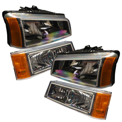 Oracle 03-06 Chevy Silv Pre-Assembled Headlights w/ Parking Lights - w/ Simple Controller
