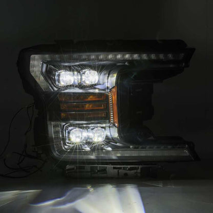 AlphaRex 18-19 Ford F-150 NOVA LED Proj Headlights Plank Style Matte Black w/Activ Light/Seq Signal
