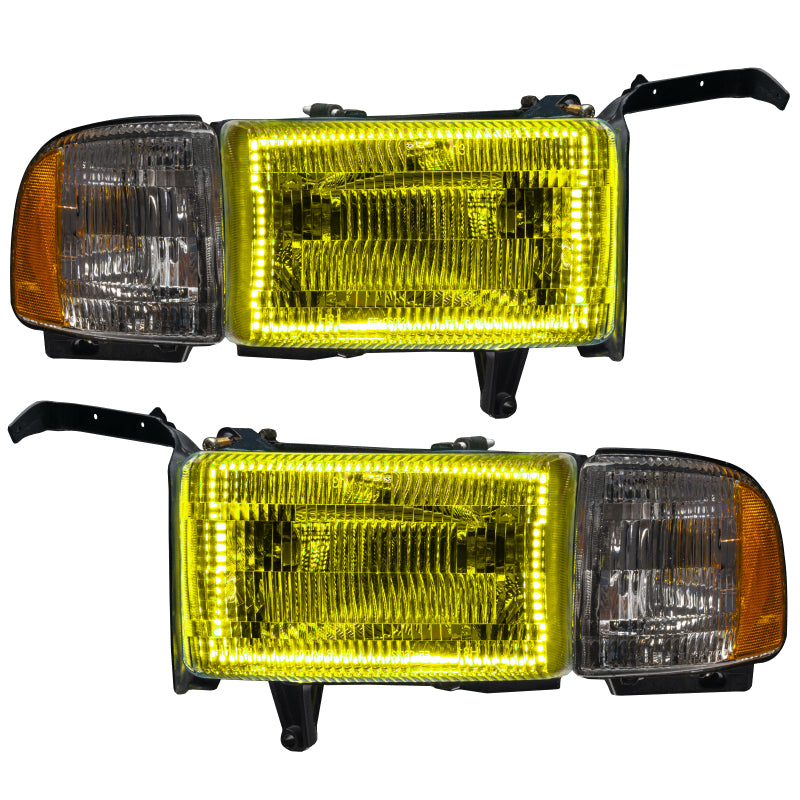 Oracle 94-02 Dodge Ram Pre-Assembled Halo Headlights - ColorSHIFT w/ Simple Controller