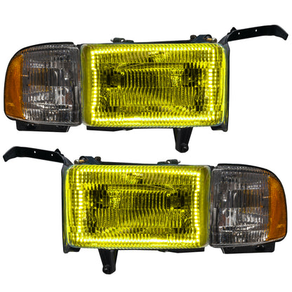 Oracle 94-02 Dodge Ram Pre-Assembled Halo Headlights - ColorSHIFT w/o Controller