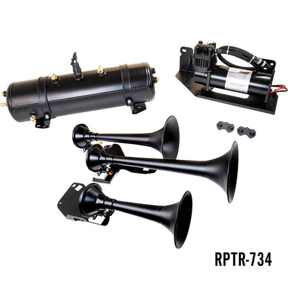 DIRECT FIT TRAIN HORN AND ONBOARD AIR SYSTEMS FOR 2017-2025 FORD F-150 RAPTOR/RAPTOR R