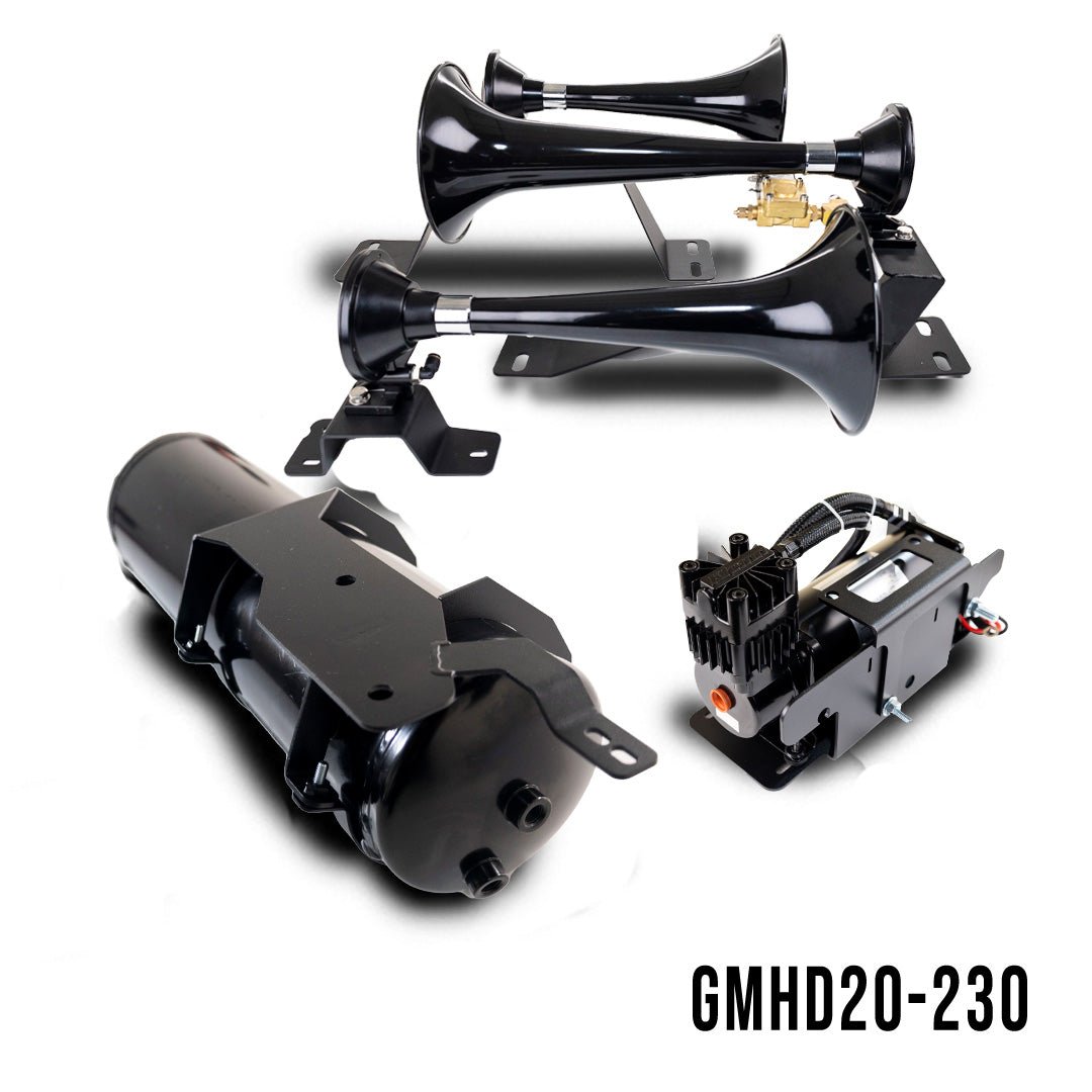 DIRECT FIT TRAIN HORN AND ONBOARD AIR SYSTEMS FOR 2020-2025 GM 2500HD/3500HD