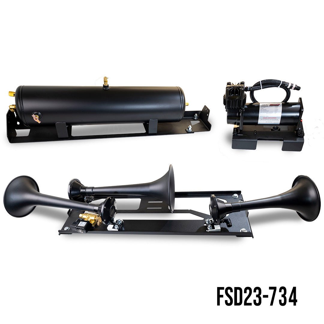 DIRECT FIT TRAIN HORN AND ONBOARD AIR SYSTEMS FOR 2023-2025 FORD SUPER DUTY F-250 / F-350 / F-450