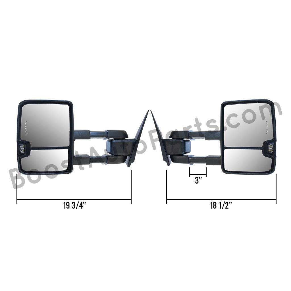 GM Style Dodge Ram 2500/3500 Tow Mirrors (2003-2009) - Style 2