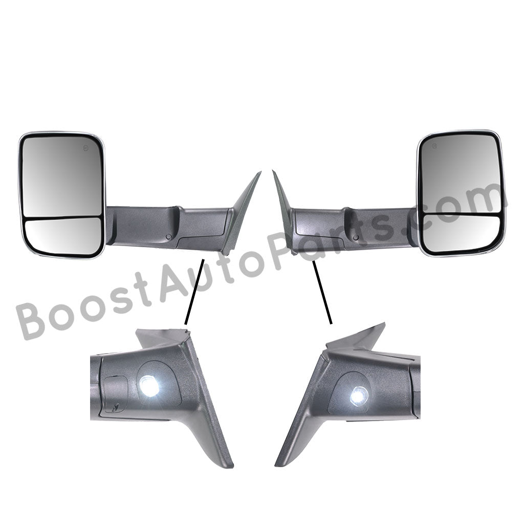 dodge ram mopar truck pickup 1500 2500 3500 2009 2010 2011 2012 2013 2014 2105 2016 2017 2018 tow towing trailer light led lights 4th gen cummins mirror mirrors chrome black smoked clear