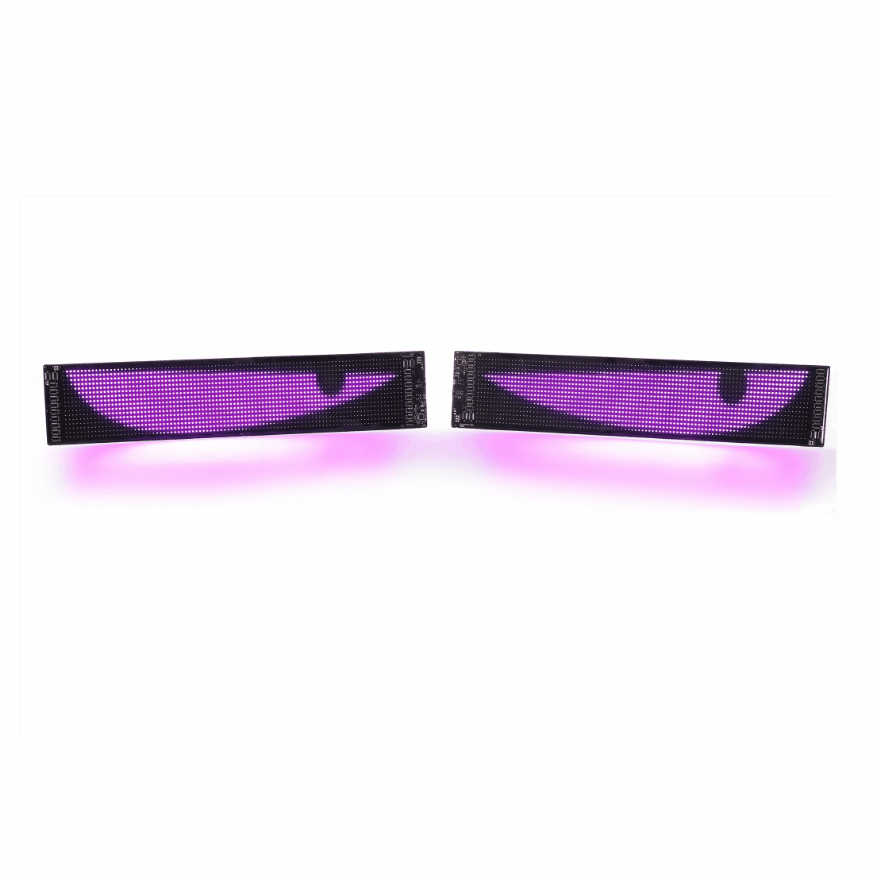 🆕Two-Pack Devil's Eye Atmosphere Light Flexible Programmable USB APP Control Car LED Screen 23.42x4.72in for Windshield Decoration