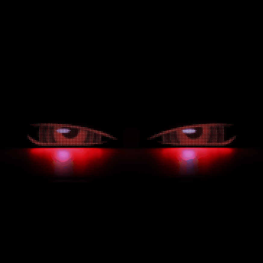 🆕 Two-Pack LED Flexible Programmable Car Screen Light USB APP Control Devil's Eye Atmosphere 14.72x3.62in for Windshield Decoration