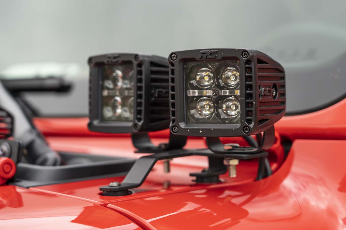 Quad LED Light Kit | Cowl Mount | 2" Black Pairs | Spot | Jeep Gladiator JT/Wrangler JL (18-26)
