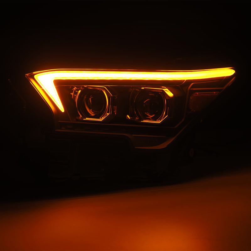 AlphaRex 23-24 Toyota Tacoma LUXX-Series LED Proj Headlights Blk w/Actv Light & Seq. Sig + DRL