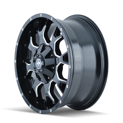 Mayhem 8015 Warrior 20x10 / 8x165.1 BP / -25mm Offset / 130.8mm Hub Gloss Black Milled Wheel