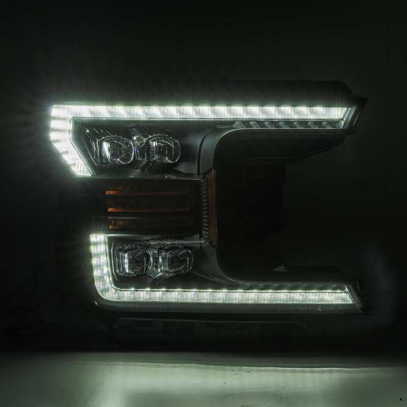 AlphaRex 18-19 Ford F-150 NOVA LED Proj Headlights Plank Style Matte Black w/Activ Light/Seq Signal