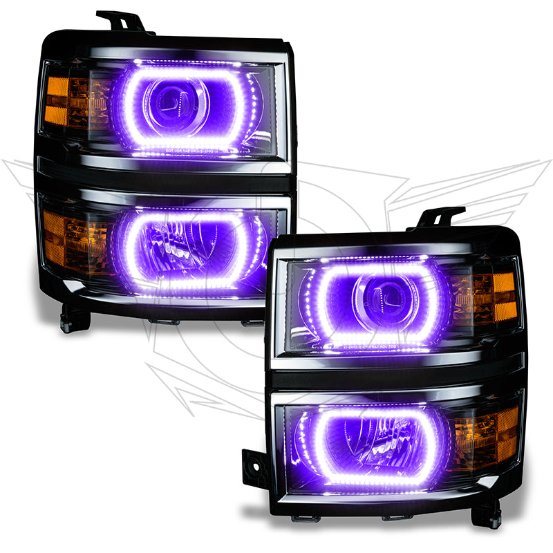 Oracle Chevy Silverado 14-15 Halo Kit Projector Style - ColorSHIFT w/ BC1 Controller