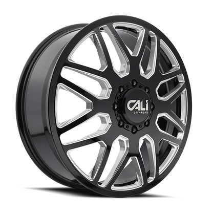 Cali Off-Road 9115D Invader Dually 24x8.25 / 8x210 BP / 115mm OS / 154.2mm Hub Gls Blk Mill Wheel