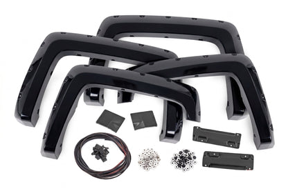 Pocket Fender Flares | 6'7" & 8' Bed | GBA Black | Chevy Silverado 1500 (14-18)/ 2500HD (15-19)
