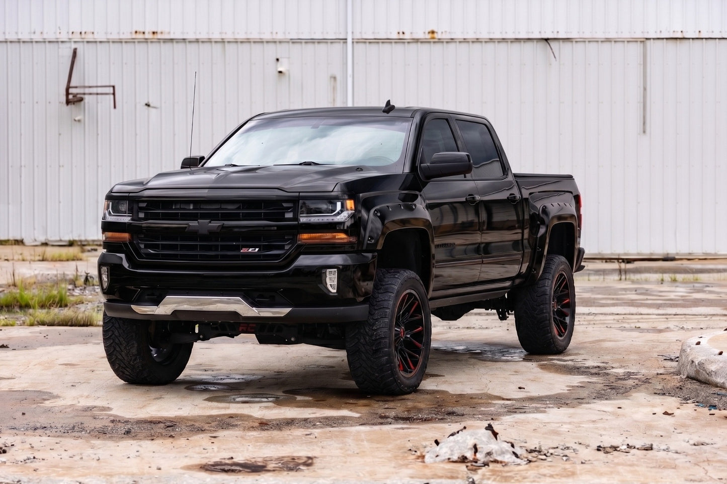 Pocket Fender Flares | 6'7" & 8' Bed | GBA Black | Chevy Silverado 1500 (14-18)/ 2500HD (15-19)