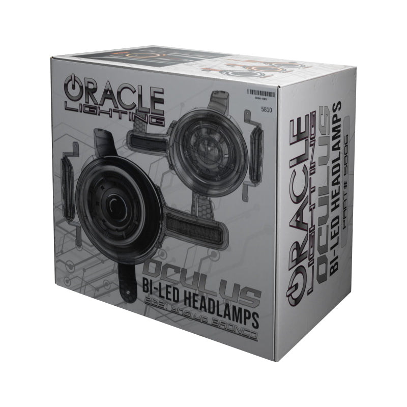 Oracle 2021+ Ford Bronco Oculus Bi-LED Projector Headlights - Amber/White Switchback