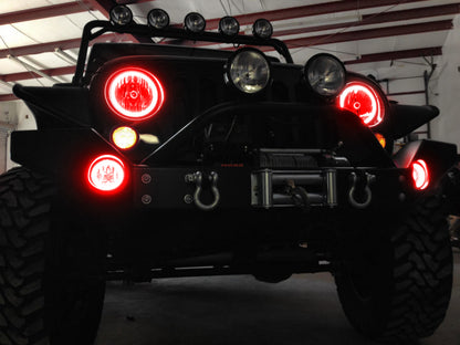 Oracle Jeep Wrangler JK 07-17 LED Waterproof Halo Kit - ColorSHIFT w/o Controller