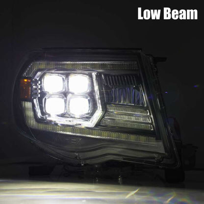 AlphaRex 05-11 Toyota Tacoma NOVA LED Projector Headlights Plank Style Alpha Black w/Actv Light/DRL
