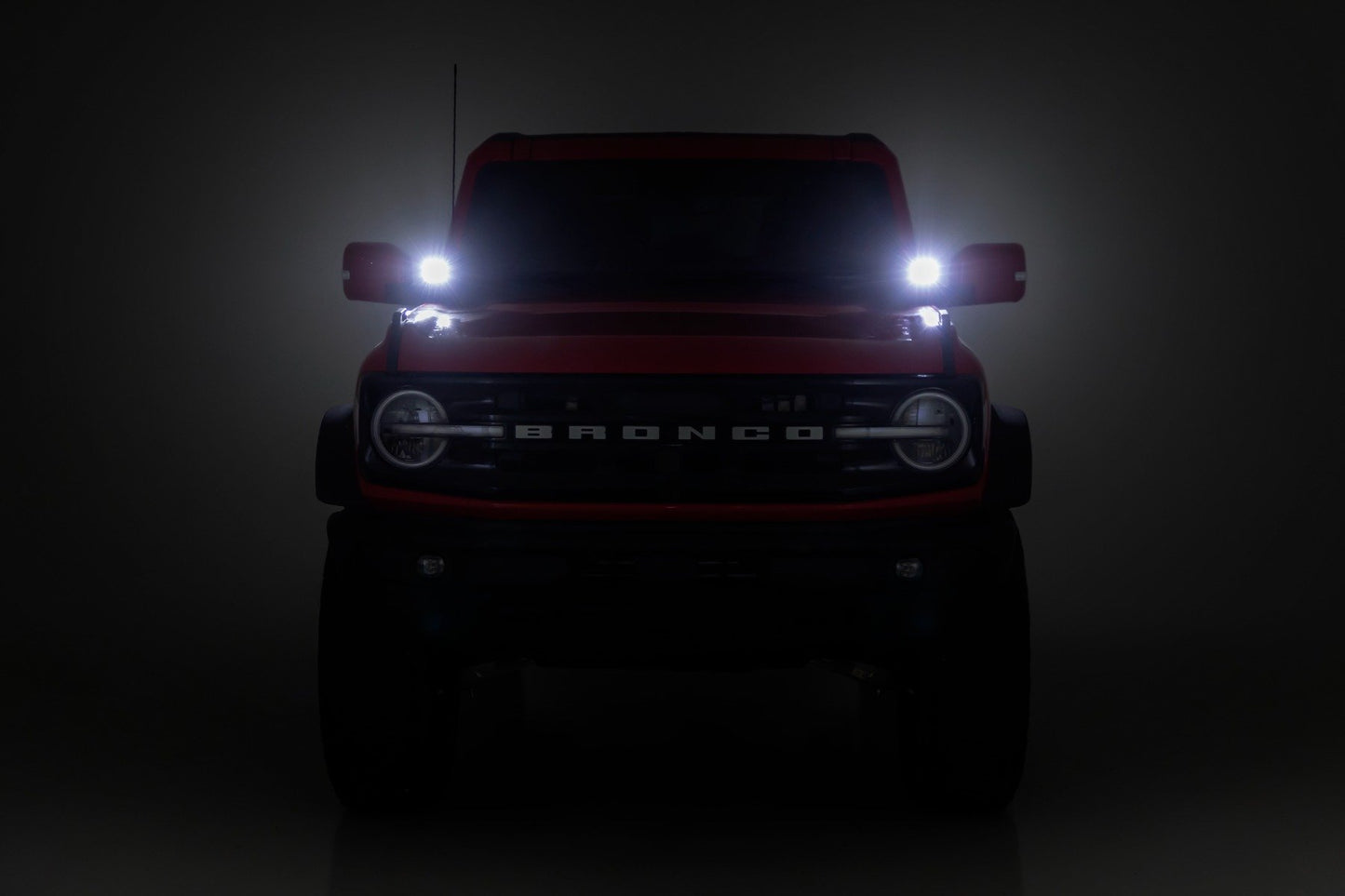 LED Light Kit | Ditch Mount | 3.5" Black Round Pair | Amber DRL | Ford Bronco (21-26)