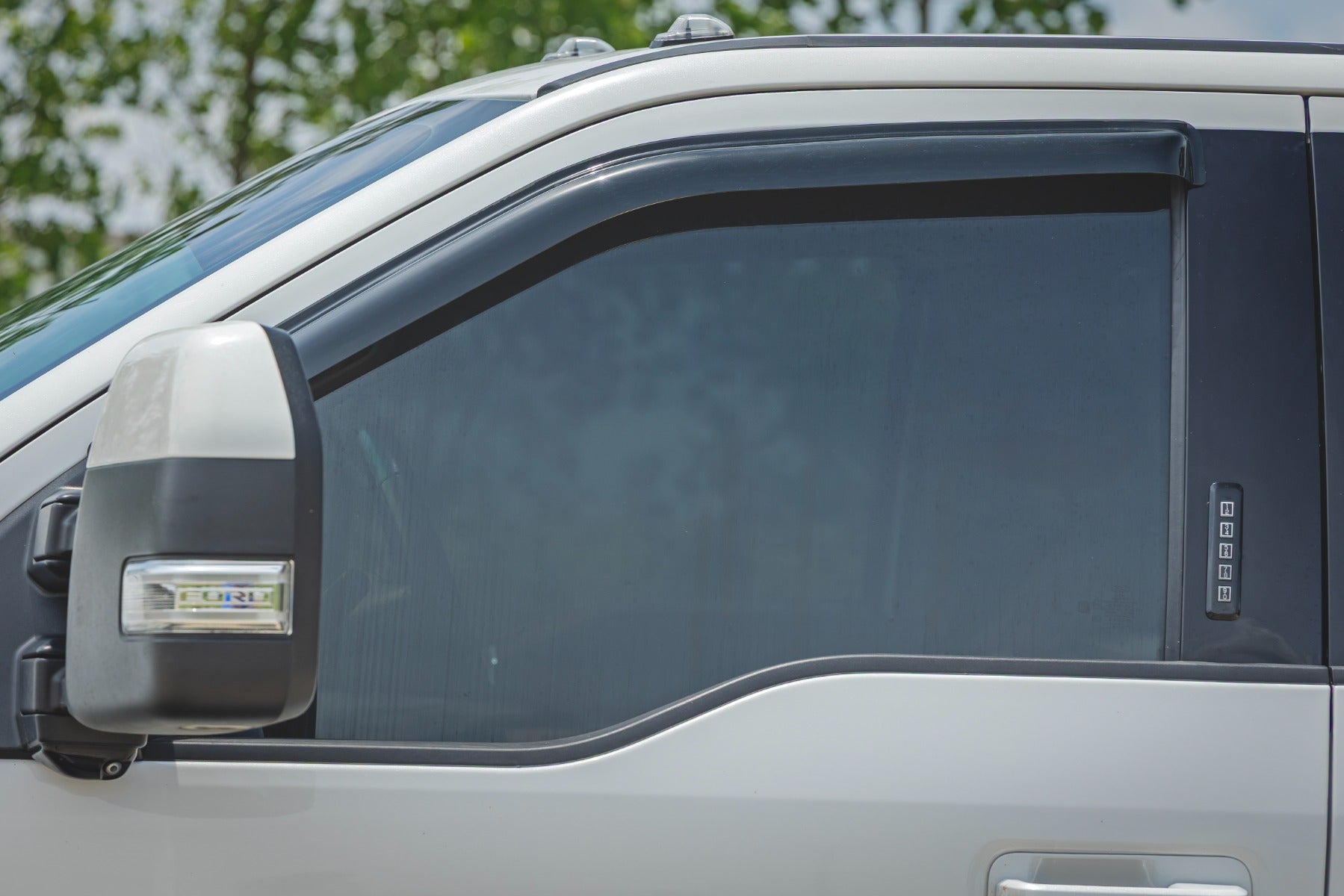 Side Window Deflectors | Tape On Rain Guard | Ford F-150/Lightning/F-250/F-350/Raptor (15-26)